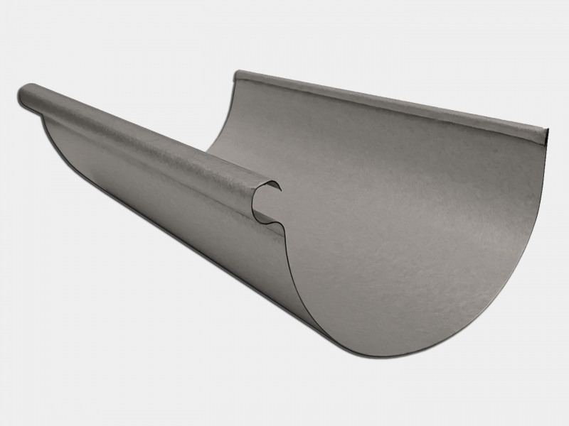Reverse Bead Bonderized Steel Half Round Gutter (P...